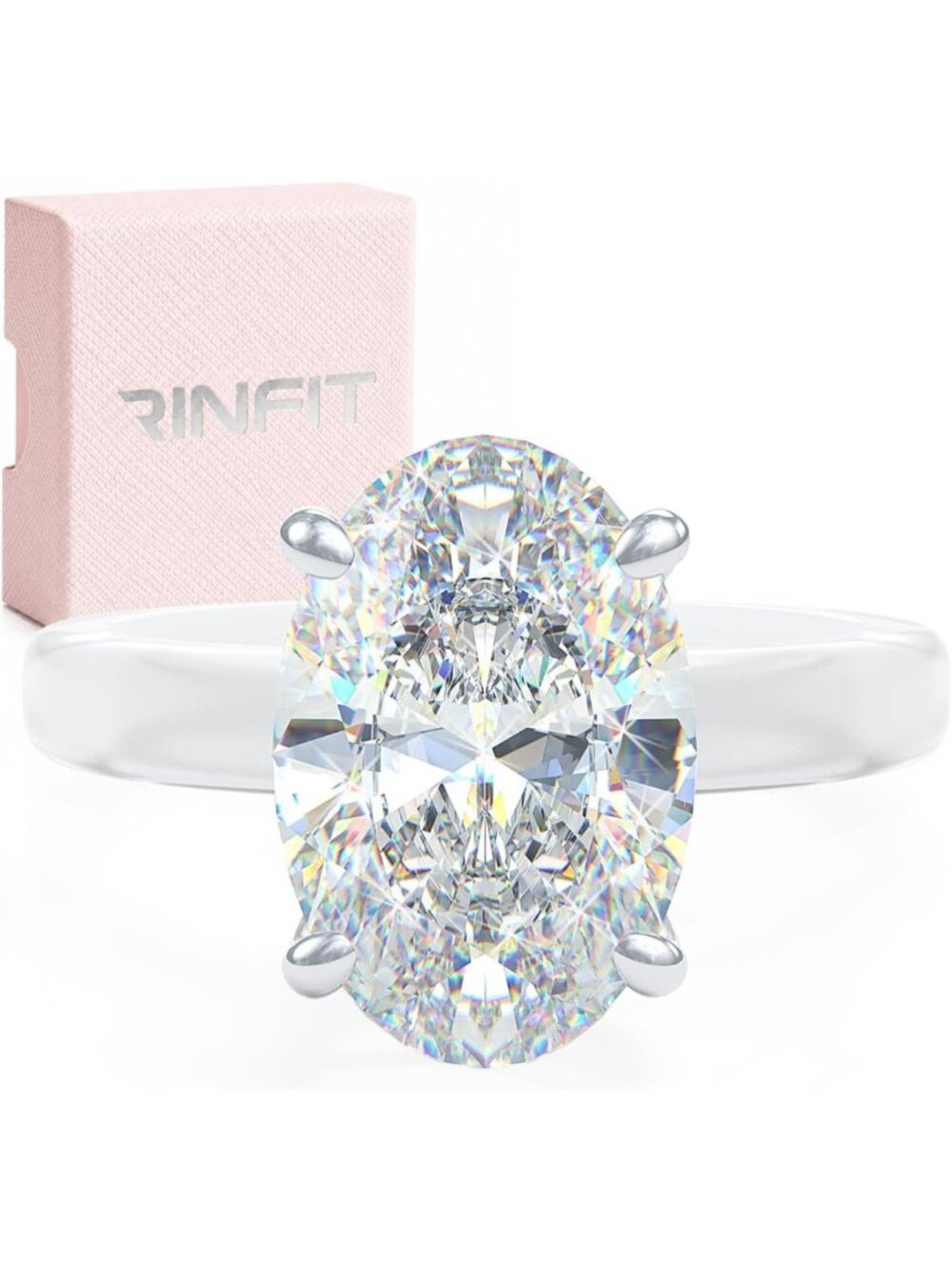 Thin Silicone Ring with CZ Stones - Perfect Gift in Elegant Box